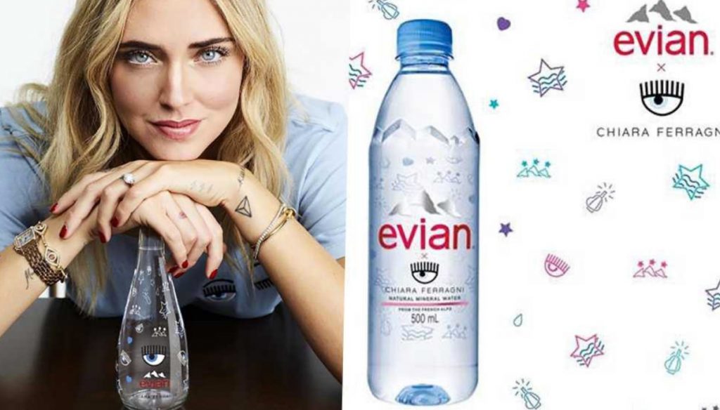 Chiara Ferragni, packaging, brand, Evian